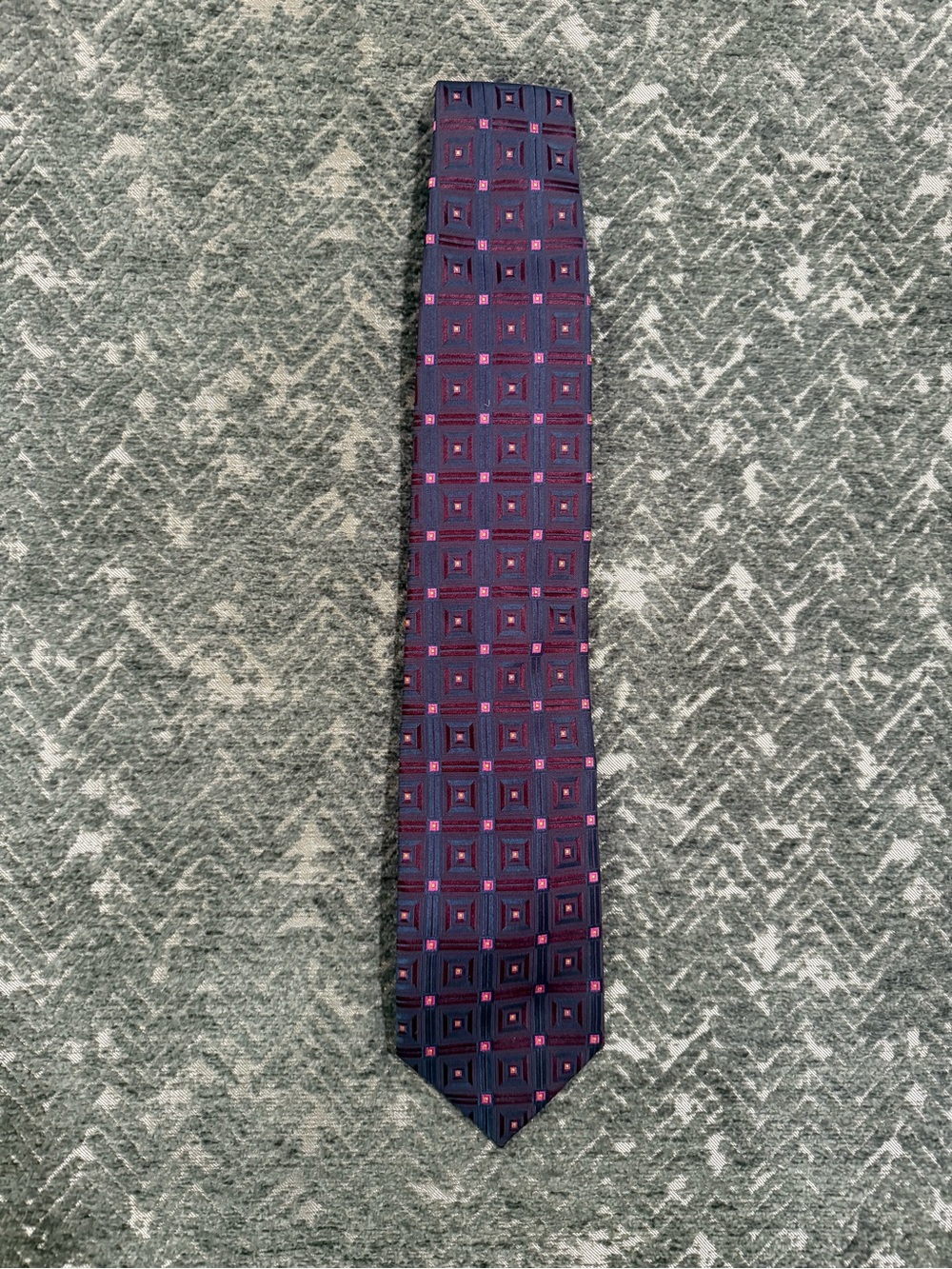 Canali 100% Silk Tie Geometric Made in Italy Luxury Necktie